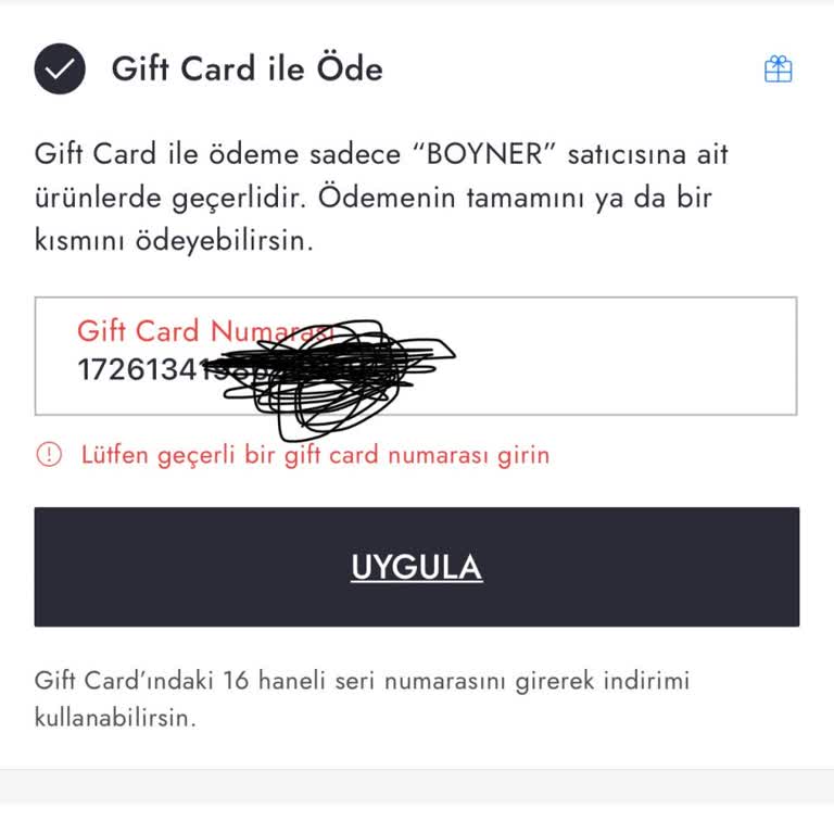 E-Gift Kullanım Sorunu Ve Mağduriyet Talebi