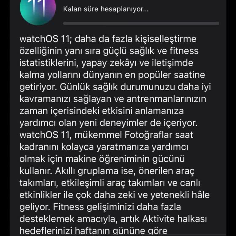 Apple Watch Güncelleme Sorunu: Kalan Süre Hesaplanıyor Hatası