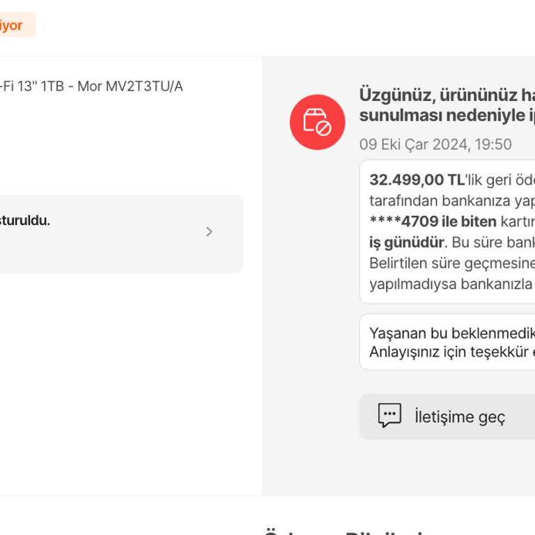 Hatalı Fiyat Bahaneleriyle İptal Edilen Sipariş