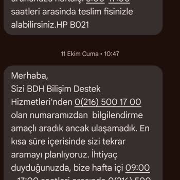 Kayıp Laptop: BDH Bilişim Destek Hizmetleri'nden Bilgi Alamıyorum