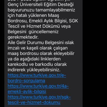 Burs Başvurusunda Belge Eksikliği Sorunu