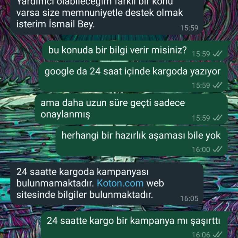 Koton Müşteri Hizmetleri Ve Kargo Süresi Sorunu