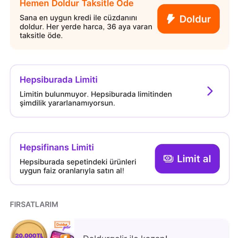 Askıya Alınan Limitin Yeniden Açılması Talebi