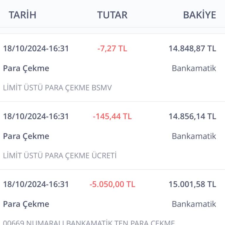 ATM İşleminde Haksız Kesinti