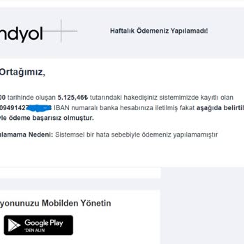 Trendyol'da Erken Ödeme Sorunu Yaşadık