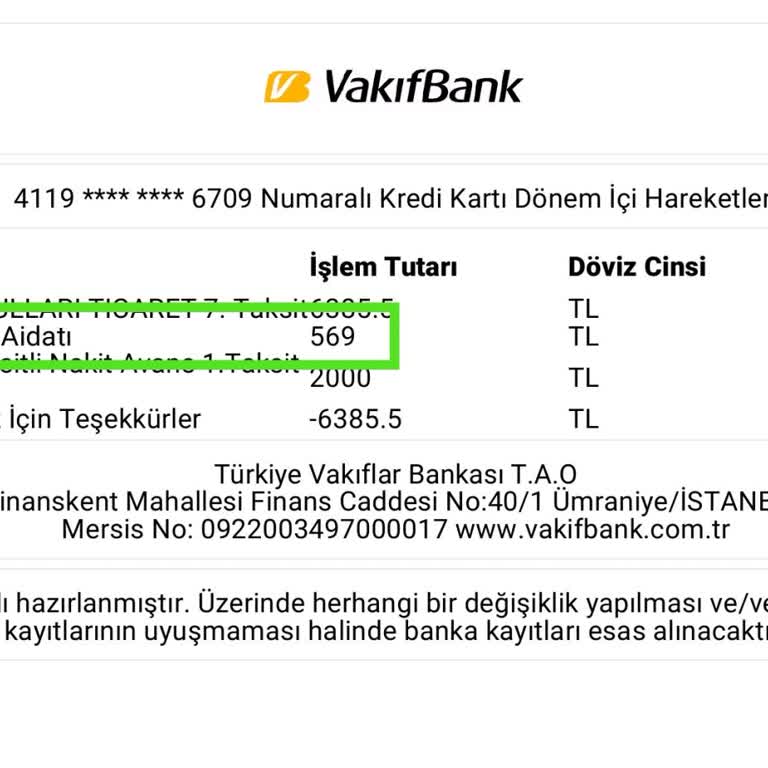 VakıfBank Kredi Kartı Yıllık Aidat İadesi Talebi