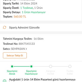 Trendyol'dan Aldığım Masa Kargolanmıyor