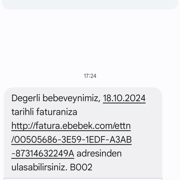Ebebek Yanlış Fatura Bildirimi