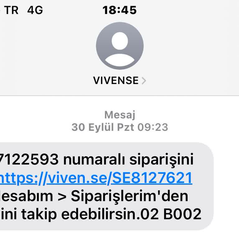 Vivense'den Sipariş Bilgilendirmesi Yok, Cevap Bekliyorum