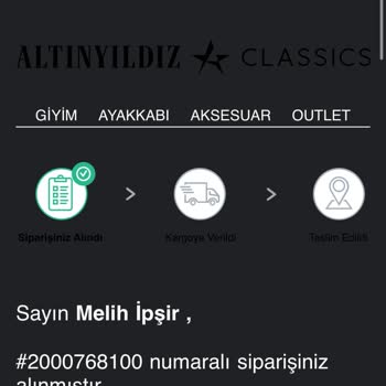 Altınyıldız'dan Sipariş Verdim, Ürün Hala Hazırlanıyor