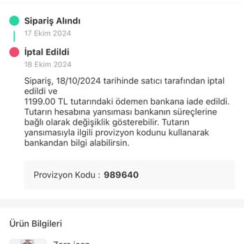 İptal Edilen Ürünün Para İadesi Sorunu