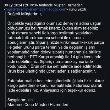 Madame Coco Alışverişinde Kırık Ve Defolu Ürün Kabusu