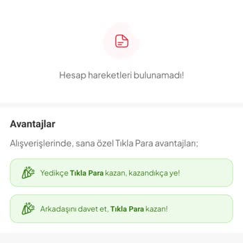 Tıkla Gelsin Uygulamasında Para Yükleme Sorunu