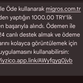 Migros'tan Alınan Alışveriş Kodlarının Gönderilmemesi Ve İade Talebi