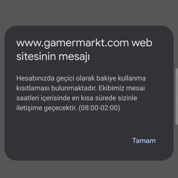 Gamermarkt Haksız Bakiye Kısıtlaması