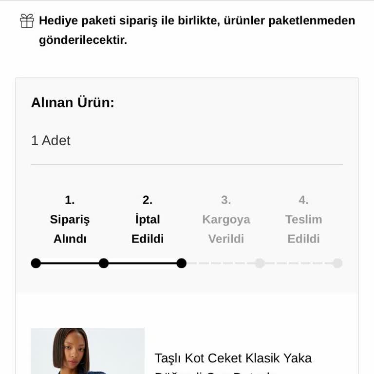 Koton'dan Beklenmedik Sipariş İptali