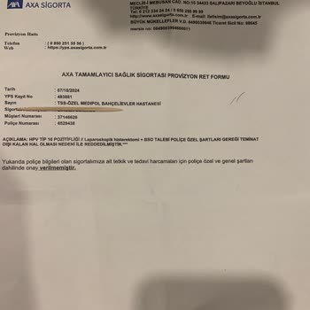 Sigorta Şirketinin Ameliyat Masrafını Karşılamaması