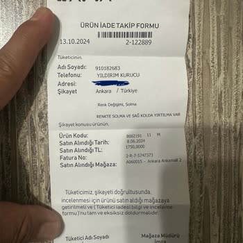 Gömlek Kalitesizliği Ve Müşteri Hizmetleri Hayal Kırıklığı