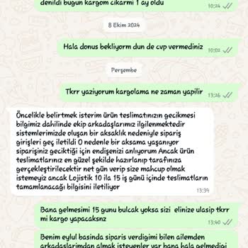Sipariş Gecikmesi Ve İade Talebi
