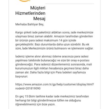 Amazon'dan Para İadesi Sorunu: Beklenen Çözüm Gelmiyor