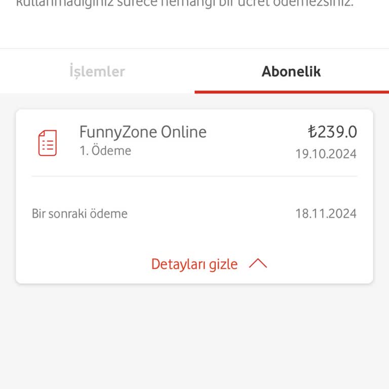Vodafone Faturama İzinsiz Yansıtılan Ücret