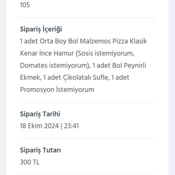Domino's Yeşilkent Şubesinin Sorumsuzluğu
