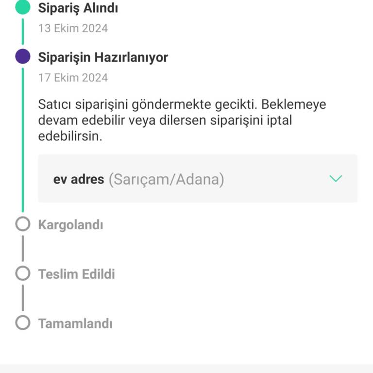 Teslimat Gecikmesi Ve İletişim Sorunu