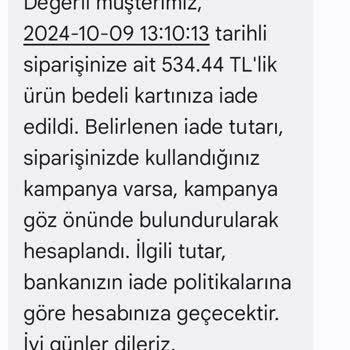 Getir Çarşı'da Ücret İadesi Sorunu