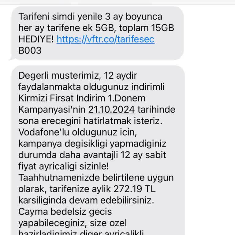 Vodafone Taahhütlü Tarifede Ani Fiyat Artışı Şoku