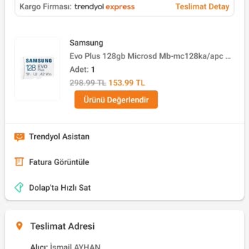 Trendyol'dan Alınan SD Kartın Garanti Sürecinde Yaşanan Sorunlar