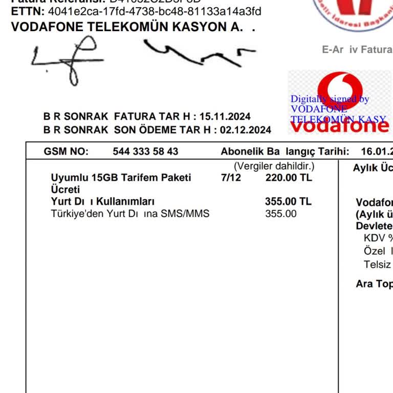Vodafone'un Haksız Kazanç İddiası: Yanlış Fatura Ücreti