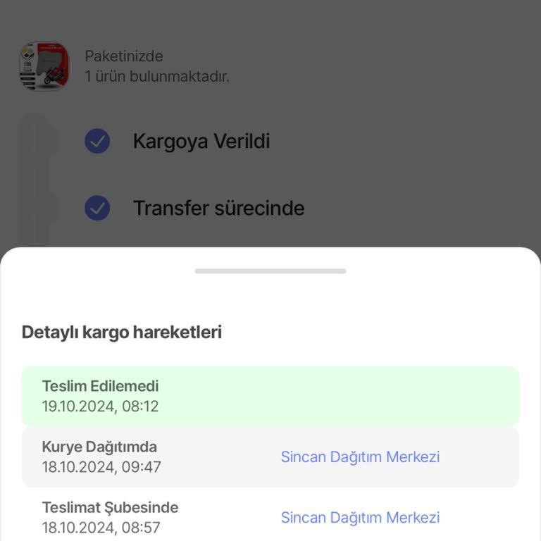 Teslimat Sorunu Ve İletişim Eksikliği