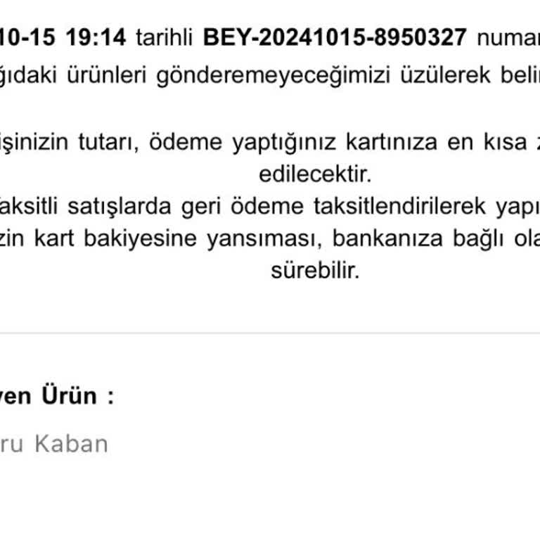 Beklenmedik Sipariş İptaliyle Hayal Kırıklığı