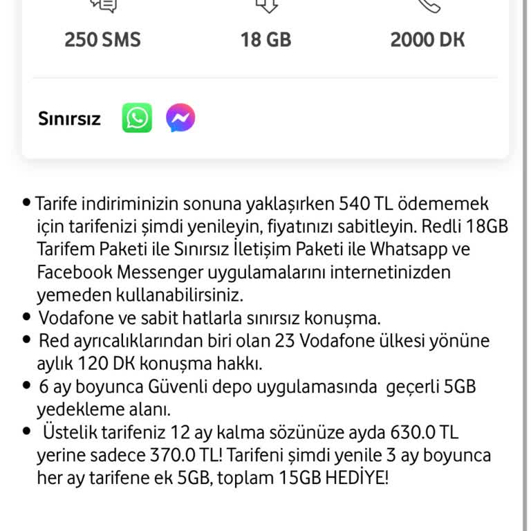 Vodafone'un Paket Fiyatlandırma Politikası Mağduriyeti