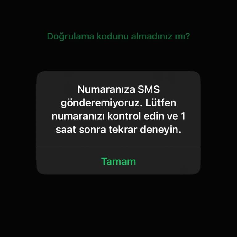 WhatsApp Doğrulama Kodu Sorunu