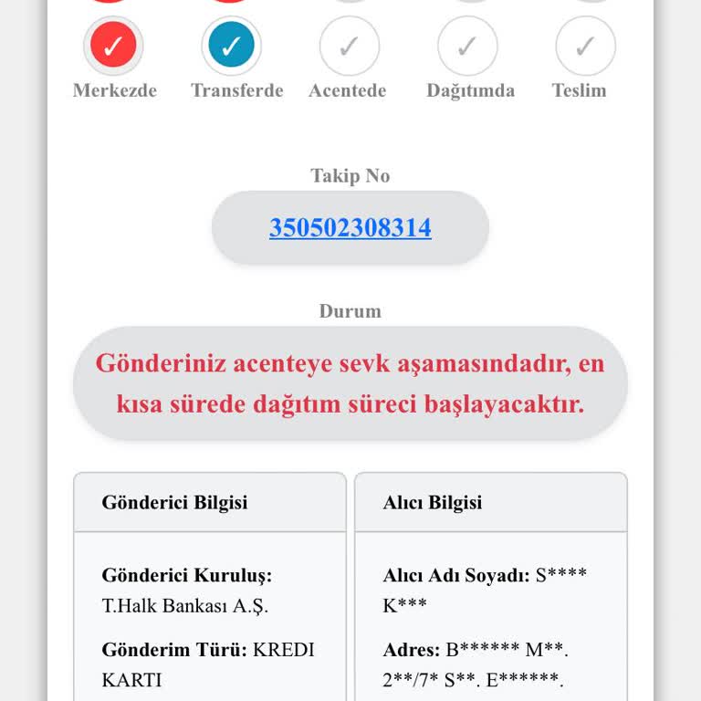 Kredi Kartı Teslimatında Kuryenet Sorunu