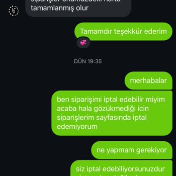Sipariş İptali Ve İade Talebime Yanıt Alamıyorum