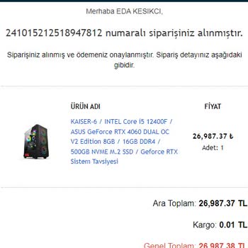 Eksik Ekran Kartı: Sipariş Sonrası Hayal Kırıklığı