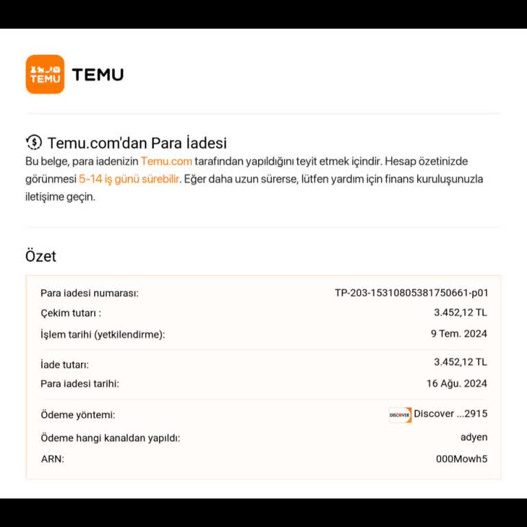 Ziraat Bankası Ve Temu Arasında Kaybolan Para İadesi
