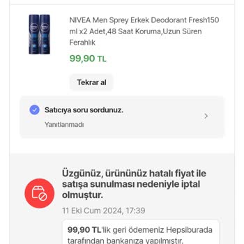 Ürün İptali Ve Geri Ödeme Sorunu