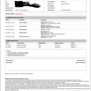 Samsung Çamaşır Makinesi Teknik Servis Sorunu Ve Yetersiz Çözüm