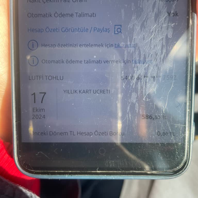 Yapı Kredi Kart Aidatının İadesi Talebi