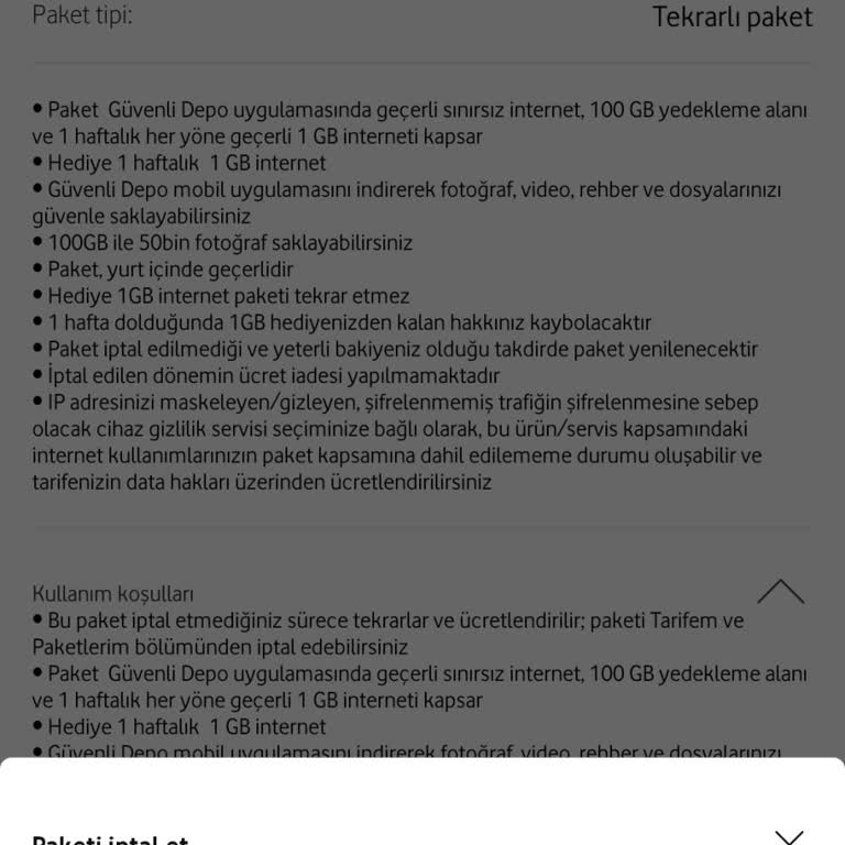 Vodafone Ek Paket İptalinde Sürekli Hata