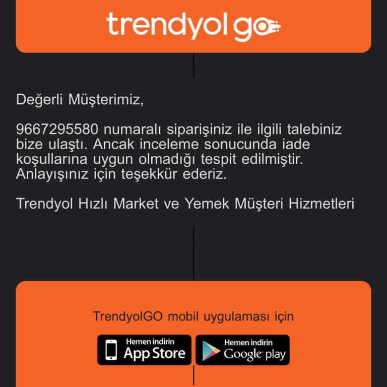 Teslim Edilmeyen Sipariş Ve İptal Sorunu