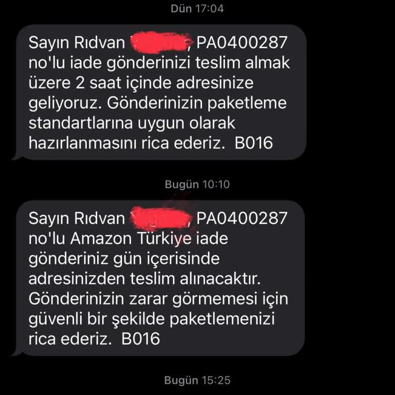Kargo Firmasının Gelmeyen İade Paket Alımı