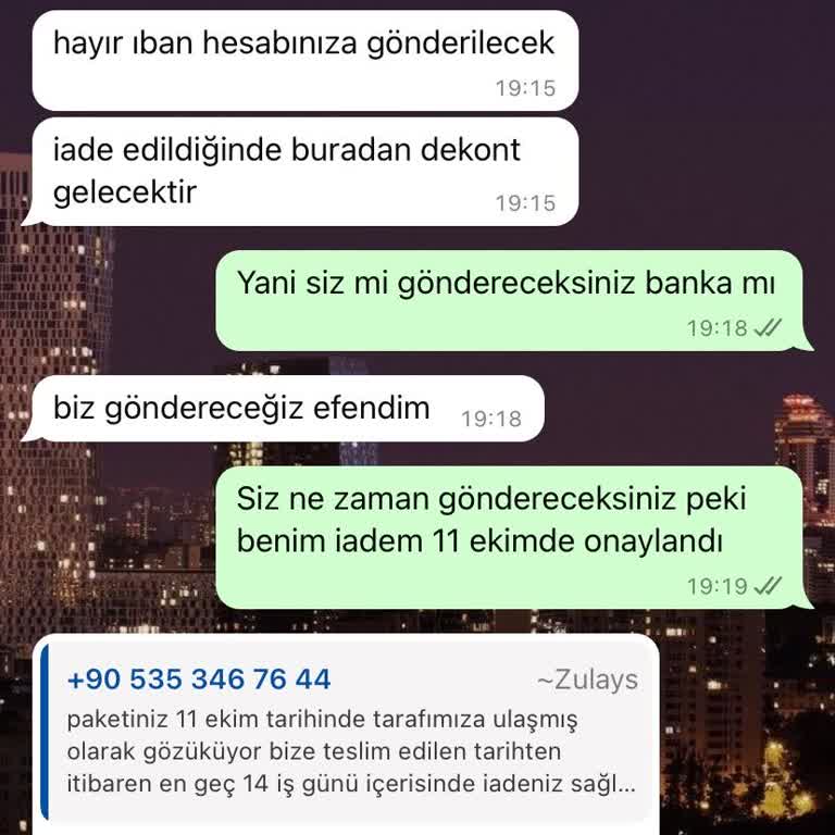 Zülal Mağazası'ndan İade Edilen Ürünün Ödemesi Hala Yapılmadı!