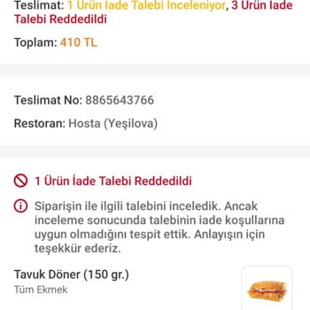 Trendyol Yemek'te Eksik Gramaj Sorunu