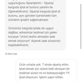 Hepsiburada'dan Sipariş Edilen Ürün 12 Gündür Teslim Edilmiyor Ve İptal Edilemiyor
