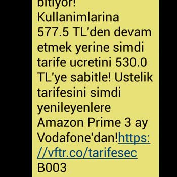 Vodafone'un Taahhüt İhlali Ve Fahiş Ücretler