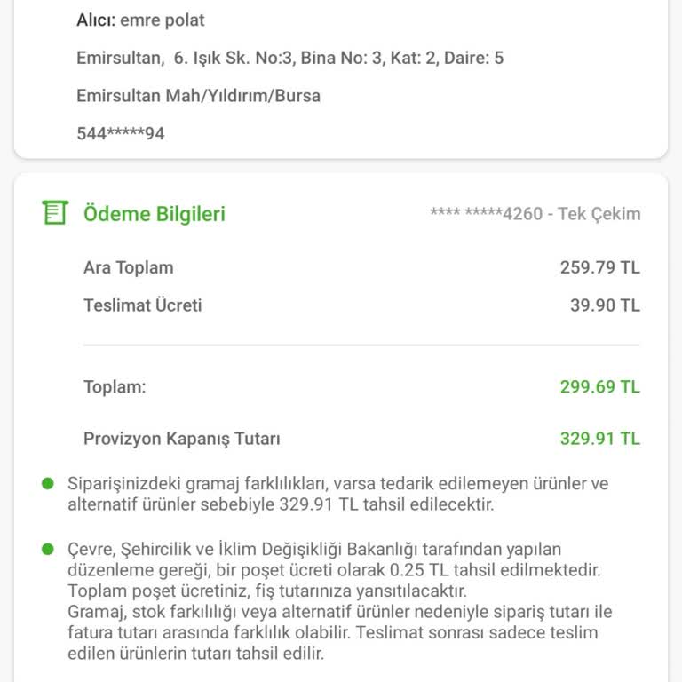 Trendyol Hızlı Market'te Yanlış Ücretlendirme Sorunu